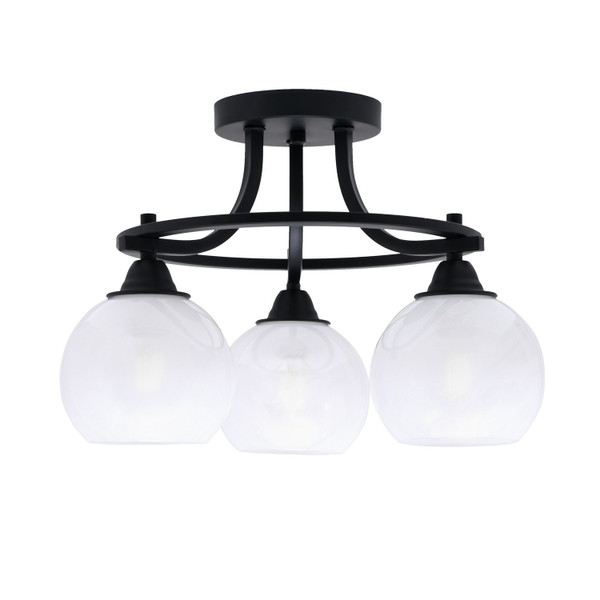 Toltec Lighting - 3417-MB-4101 - Three Light Semi-Flush Mount - Paramount - Matte Black
