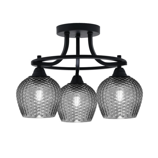 Toltec Lighting - 3417-MB-4602 - Three Light Semi-Flush Mount - Paramount - Matte Black