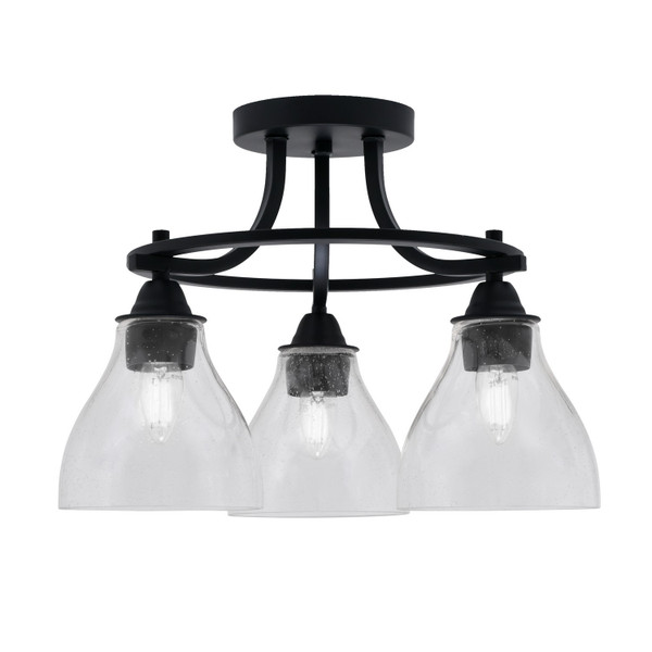 Toltec Lighting - 3417-MB-4760 - Three Light Semi-Flush Mount - Paramount - Matte Black