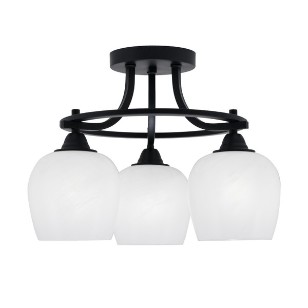 Toltec Lighting - 3417-MB-4811 - Three Light Semi-Flush Mount - Paramount - Matte Black