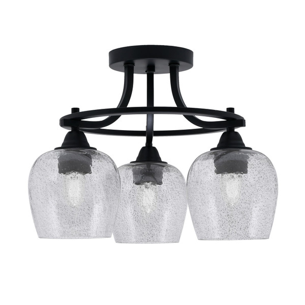 Toltec Lighting - 3417-MB-4812 - Three Light Semi-Flush Mount - Paramount - Matte Black
