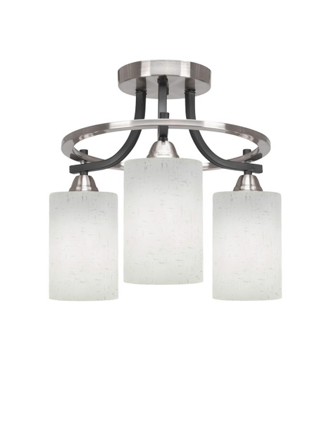 Toltec Lighting - 3417-MBBN-310 - Three Light Semi-Flush Mount - Paramount - Matte Black & Brushed Nickel