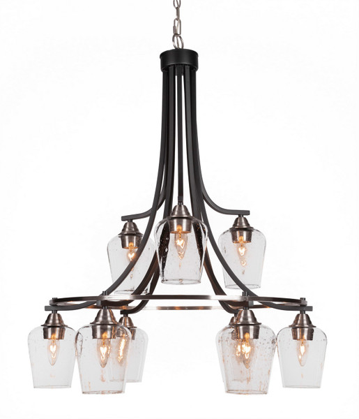 Toltec Lighting - 3419-MBBN-210 - Nine Light Chandelier - Paramount - Matte Black & Brushed Nickel