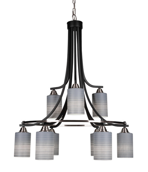Toltec Lighting - 3419-MBBN-4062 - Nine Light Chandelier - Paramount - Matte Black & Brushed Nickel