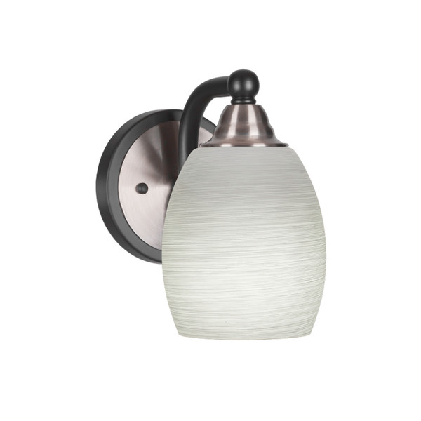Toltec Lighting - 3421-MBBN-615 - One Light Wall Sconce - Paramount - Matte Black & Brushed Nickel