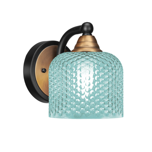 Toltec Lighting - 3421-MBBR-4615 - One Light Wall Sconce - Paramount - Matte Black & Brass