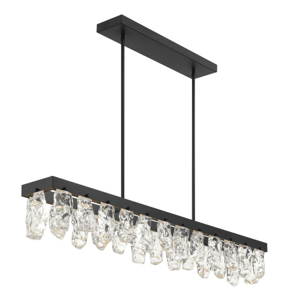 George Kovacs - P1498-66A-L - LED Island Pendant - Artic Glacier - Coal Black