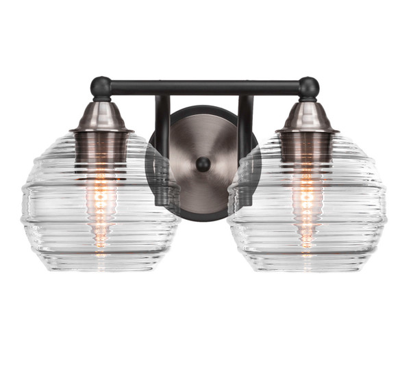 Toltec Lighting - 3422-MBBN-5110 - Two Light Bath Bar - Paramount - Matte Black & Brushed Nickel