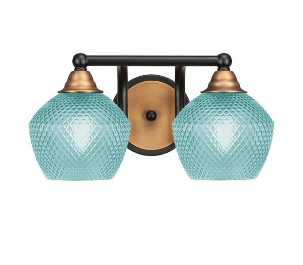 Toltec Lighting - 3422-MBBR-4625 - Two Light Bath Bar - Paramount - Matte Black & Brass