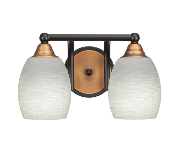 Toltec Lighting - 3422-MBBR-615 - Two Light Bath Bar - Paramount - Matte Black & Brass