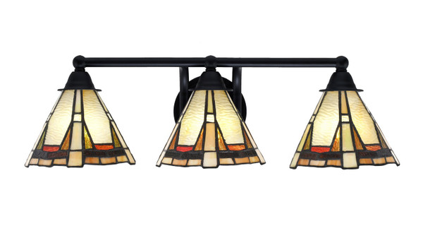 Toltec Lighting - 3423-MB-9345 - Three Light Bath Bar - Paramount - Matte Black
