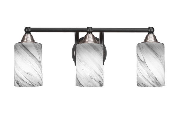 Toltec Lighting - 3423-MBBN-3009 - Three Light Bath Bar - Paramount - Matte Black & Brushed Nickel