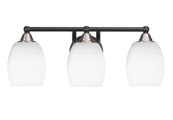Toltec Lighting - 3423-MBBN-4021 - Three Light Bath Bar - Paramount - Matte Black & Brushed Nickel
