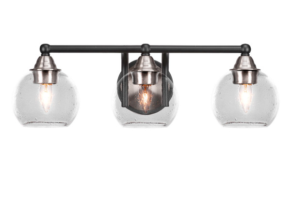 Toltec Lighting - 3423-MBBN-4100 - Three Light Bath Bar - Paramount - Matte Black & Brushed Nickel