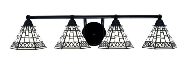Toltec Lighting - 3424-MB-9105 - Four Light Bath Bar - Paramount - Matte Black