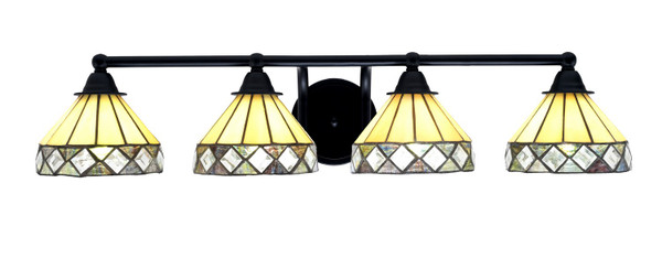 Toltec Lighting - 3424-MB-9405 - Four Light Bath Bar - Paramount - Matte Black