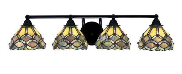 Toltec Lighting - 3424-MB-9435 - Four Light Bath Bar - Paramount - Matte Black