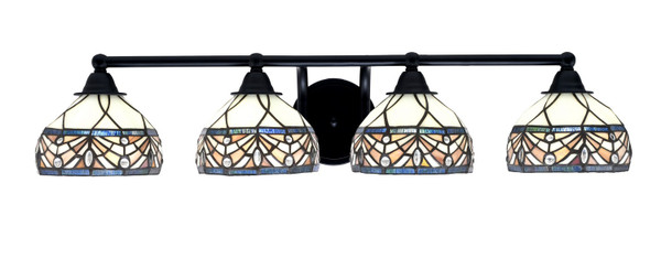 Toltec Lighting - 3424-MB-9485 - Four Light Bath Bar - Paramount - Matte Black