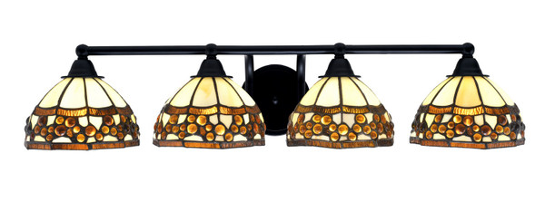 Toltec Lighting - 3424-MB-9975 - Four Light Bath Bar - Paramount - Matte Black
