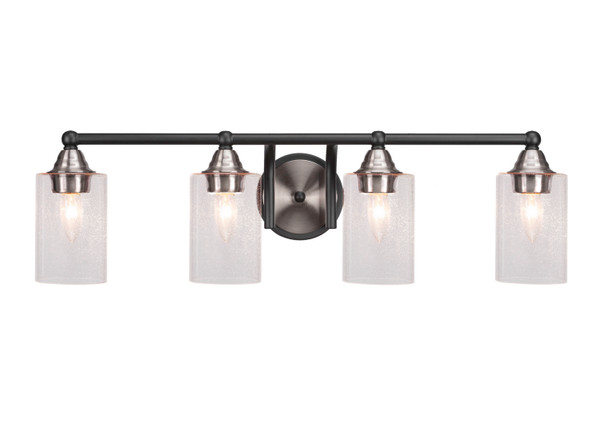 Toltec Lighting - 3424-MBBN-300 - Four Light Bath Bar - Paramount - Matte Black & Brushed Nickel