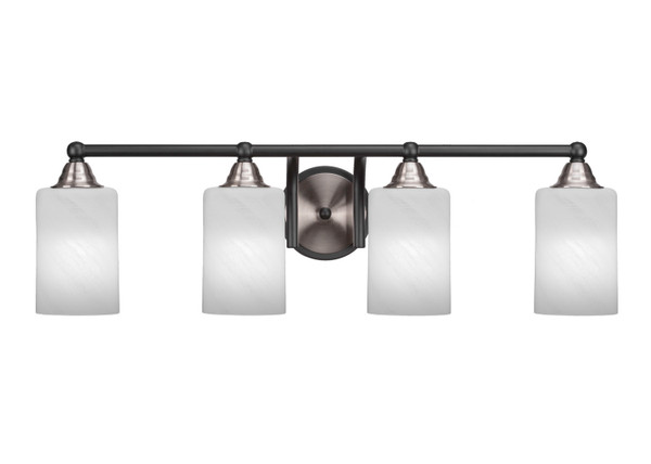 Toltec Lighting - 3424-MBBN-3001 - Four Light Bath Bar - Paramount - Matte Black & Brushed Nickel