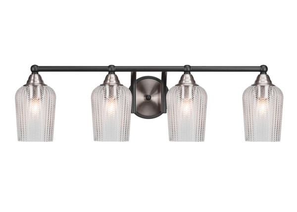 Toltec Lighting - 3424-MBBN-4250 - Four Light Bath Bar - Paramount - Matte Black & Brushed Nickel