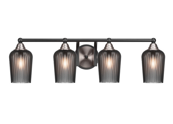 Toltec Lighting - 3424-MBBN-4252 - Four Light Bath Bar - Paramount - Matte Black & Brushed Nickel