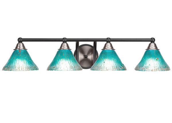 Toltec Lighting - 3424-MBBN-458 - Four Light Bath Bar - Paramount - Matte Black & Brushed Nickel
