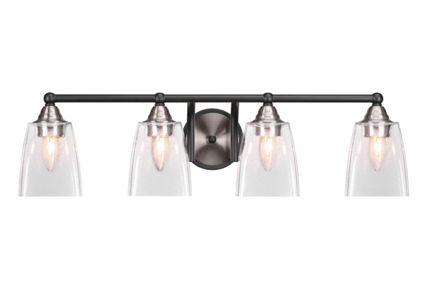 Toltec Lighting - 3424-MBBN-461 - Four Light Bath Bar - Paramount - Matte Black & Brushed Nickel