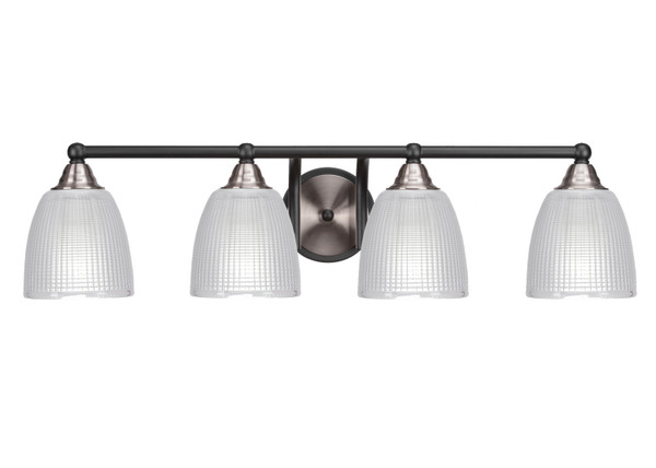 Toltec Lighting - 3424-MBBN-500 - Four Light Bath Bar - Paramount - Matte Black & Brushed Nickel