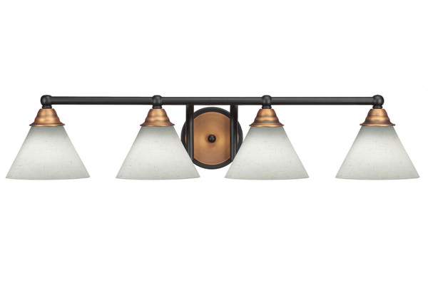 Toltec Lighting - 3424-MBBR-312 - Four Light Bath Bar - Paramount - Matte Black & Brass