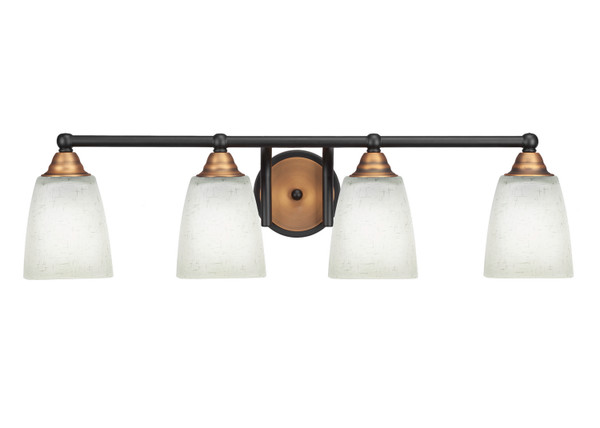 Toltec Lighting - 3424-MBBR-460 - Four Light Bath Bar - Paramount - Matte Black & Brass