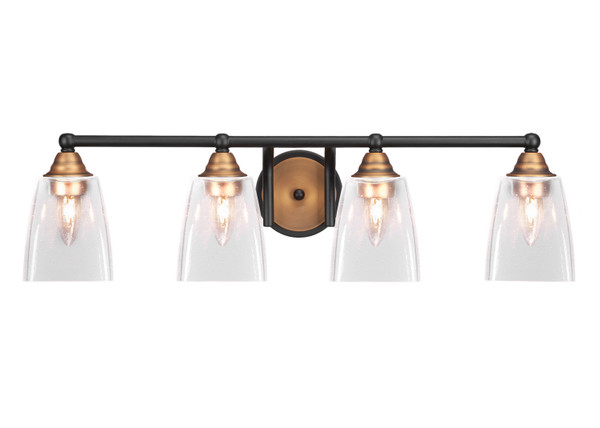 Toltec Lighting - 3424-MBBR-461 - Four Light Bath Bar - Paramount - Matte Black & Brass