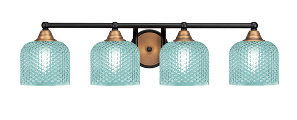 Toltec Lighting - 3424-MBBR-4615 - Four Light Bath Bar - Paramount - Matte Black & Brass