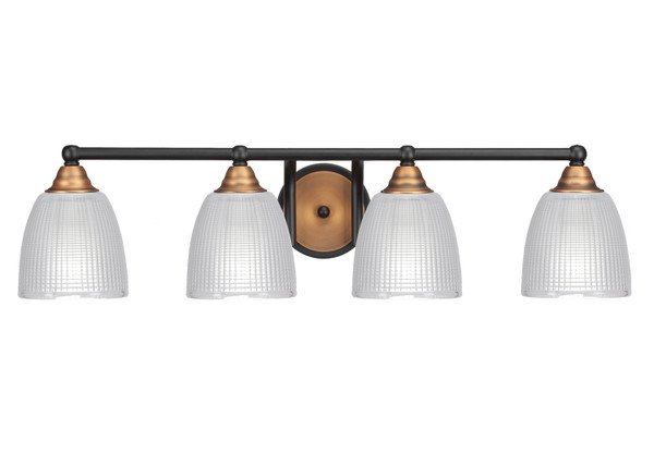Toltec Lighting - 3424-MBBR-500 - Four Light Bath Bar - Paramount - Matte Black & Brass