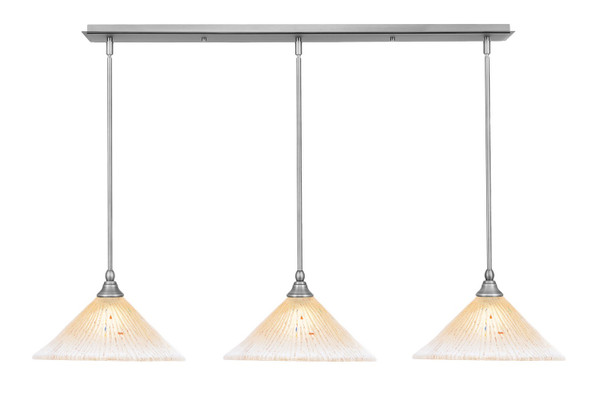 Toltec Lighting - 36-BN-700 - Three Light Linear Pendalier - Any - Brushed Nickel