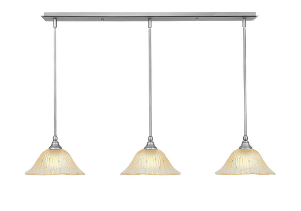 Toltec Lighting - 36-BN-730 - Three Light Linear Pendalier - Any - Brushed Nickel