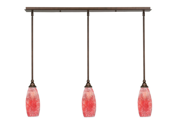 Toltec Lighting - 36-BRZ-5066 - Three Light Linear Pendalier - Any - Bronze