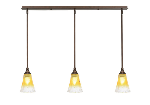 Toltec Lighting - 36-BRZ-724 - Three Light Linear Pendalier - Any - Bronze