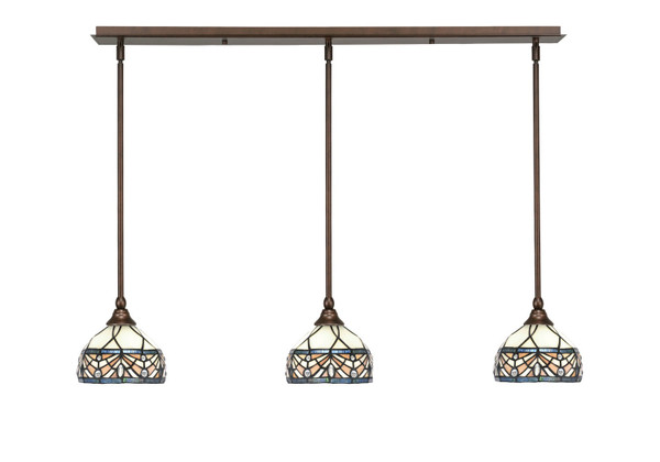 Toltec Lighting - 36-BRZ-9485 - Three Light Linear Pendalier - Any - Bronze