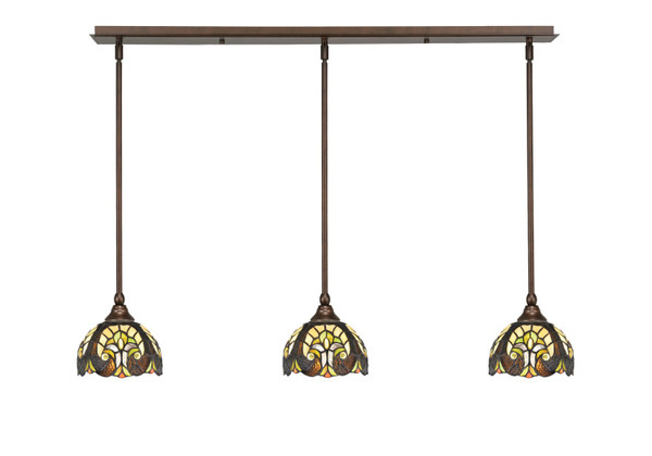 Toltec Lighting - 36-BRZ-9945 - Three Light Linear Pendalier - Any - Bronze