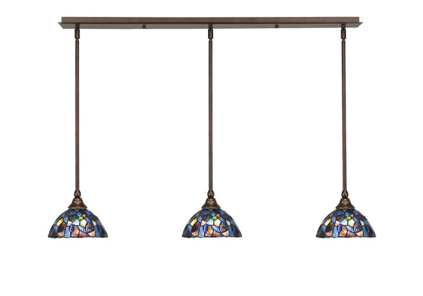 Toltec Lighting - 36-BRZ-9955 - Three Light Linear Pendalier - Any - Bronze