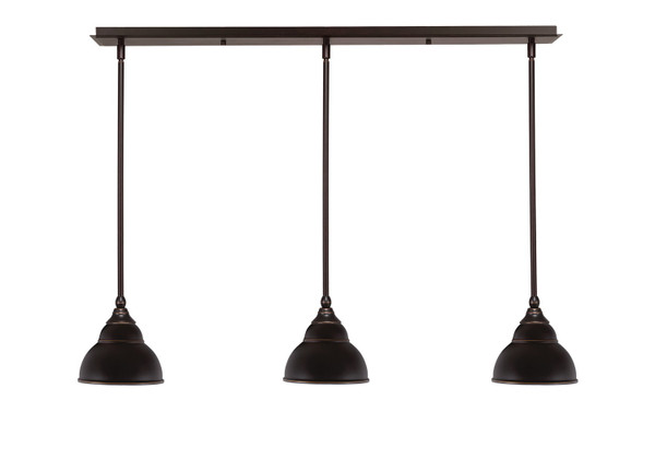 Toltec Lighting - 36-DG-427 - Three Light Linear Pendalier - Any - Dark Granite