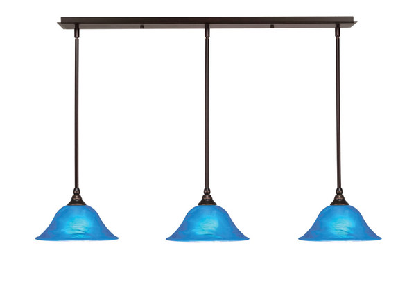 Toltec Lighting - 36-DG-435 - Three Light Linear Pendalier - Any - Dark Granite