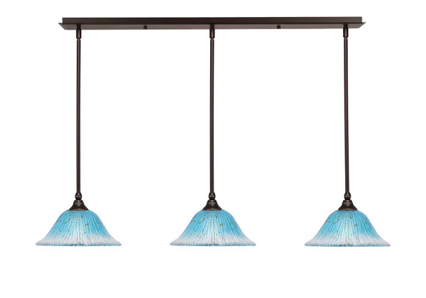 Toltec Lighting - 36-DG-438 - Three Light Linear Pendalier - Any - Dark Granite