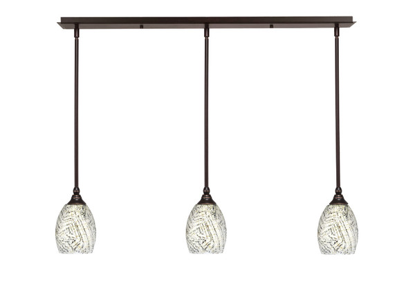 Toltec Lighting - 36-DG-5054 - Three Light Linear Pendalier - Any - Dark Granite