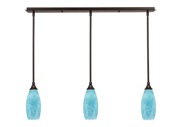Toltec Lighting - 36-DG-5065 - Three Light Linear Pendalier - Any - Dark Granite