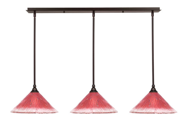 Toltec Lighting - 36-DG-706 - Three Light Linear Pendalier - Any - Dark Granite