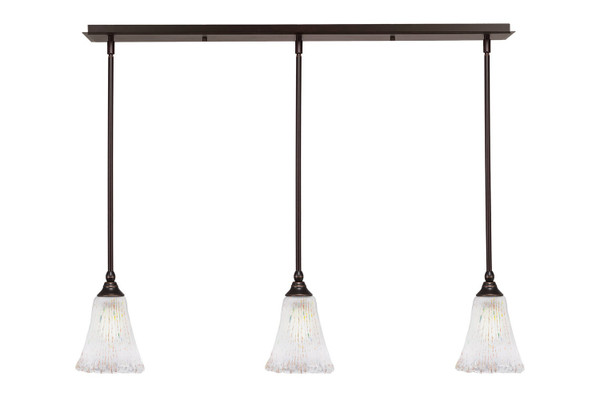 Toltec Lighting - 36-DG-721 - Three Light Linear Pendalier - Any - Dark Granite