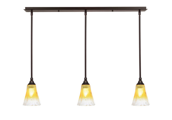 Toltec Lighting - 36-DG-724 - Three Light Linear Pendalier - Any - Dark Granite